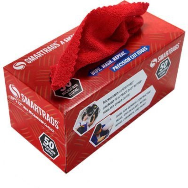 Monarch Brands SmartRags„¢ Microfiber Cleaning Cloths, 12" x 12", Red, 50 Rags/Box - M950R M950R